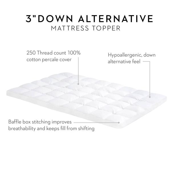 Malouf Isolus 3 Inch Down Alternative Mattress Topper – The Home of Foam  Mattress